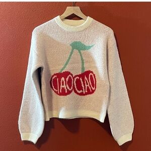 Target - A New Day Cherry “CIAO CIAO” Sweater. So soft and cozy!! Size L